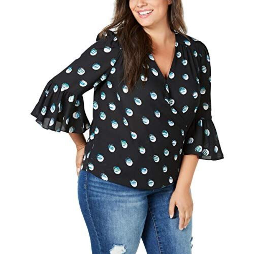 Plus Size Ruffle Sleeve Surplice Top - Picture 2 of 2